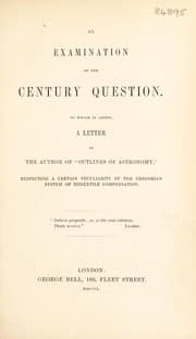 Tapa de An examination of the century question