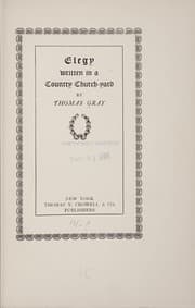 Tapa de Elegy written in a country church-yard