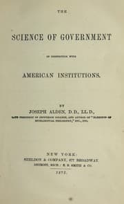 Tapa de The science of government in connection with American institutions