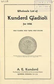 Tapa de Wholesale list of Kunderd gladioli for 1926