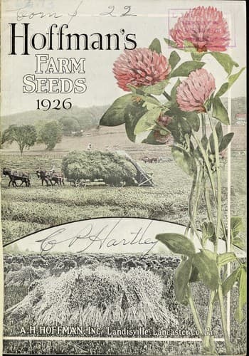 Tapa de Hoffman's farm seeds, 1926