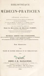 Tapa de Biblioth©·que du m©♭decin-praticien ou r©♭sum©♭ g©♭n©♭ral de tous les ouvrages de clinique m©♭dicale et chirurgicale, do toutes les monographies, de tous les m©♭moires de m©♭decine et de chirurgie pratiques, anciens et modernes, publi©♭s en France et ©  l'©♭tranger