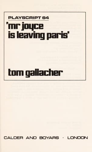 Tapa de Mr. Joyce is Leaving Paris