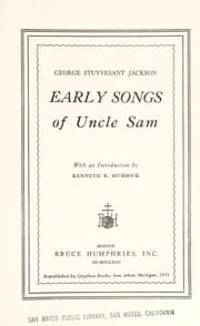 Tapa de Early songs of Uncle Sam