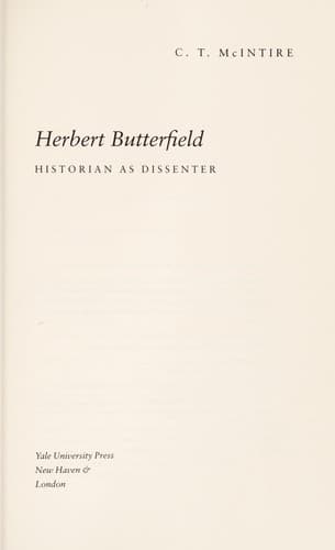 Tapa de Herbert Butterfield