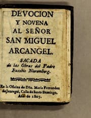 Tapa de Devocion y novena al señor San Miguel arcangel