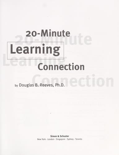 Tapa de 20-minute learning connection