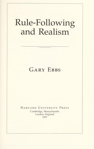 Tapa de Rule-following and realism