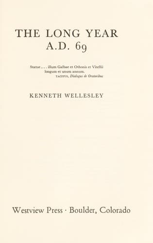 Tapa de The long year, A.D. 69