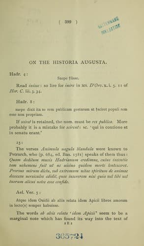 Tapa de On the Historia augusta