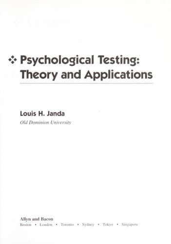 Tapa de Psychological testing