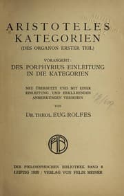 Tapa de Aristoteles Kategorien (des Organon erster Teil)