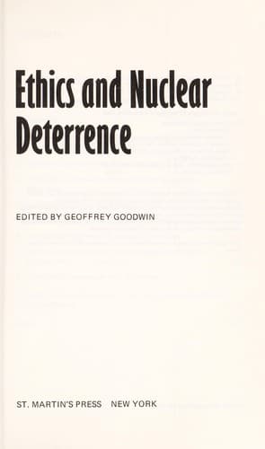 Tapa de Ethics and nuclear deterrence