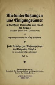 Tapa de Mietunterstu tzungen und Einigungsa mter in sa chsischen Gemeinden aus Anlass des Krieges