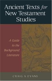 Tapa de Ancient texts for New Testament studies