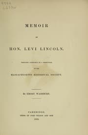 Tapa de Memoir of Hon. Levi Lincoln