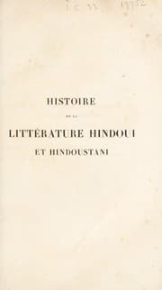Tapa de Histoire de la litt©♭rature hindoui et hindoustani
