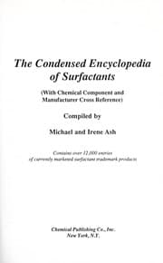 Tapa de Condensed Encyclopedia of Surfactants