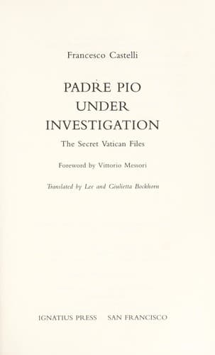 Tapa de Padre Pio under investigation