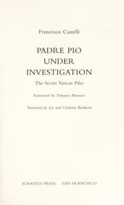 Tapa de Padre Pio under investigation