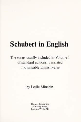 Tapa de Schubert in English