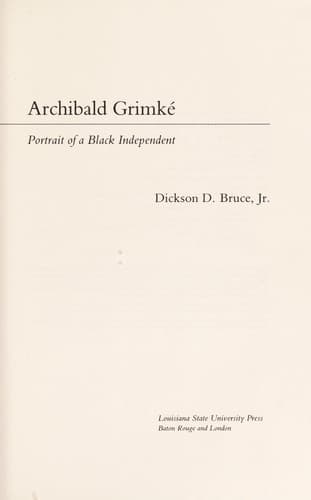 Tapa de Archibald Grimké