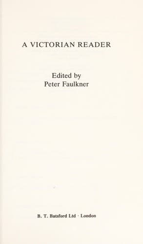 Tapa de A Victorian Reader (Key Documents in Literary Criticism)