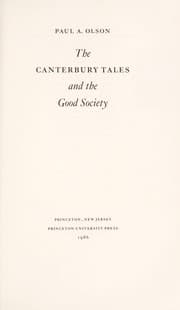 Tapa de The Canterbury tales and the good society
