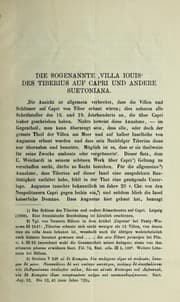 Tapa de Die sogenannte 'Villa Iouis' des Tiberius auf Capri und andere Suetoniana