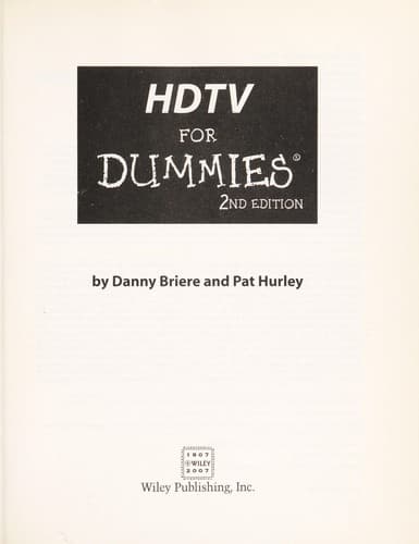 Tapa de HDTV for dummies