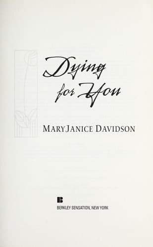 Tapa de Dying for you