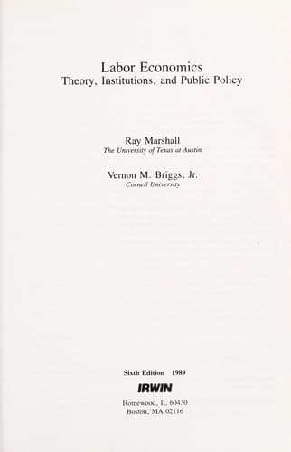 Tapa de Labor economics