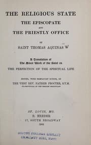Tapa de The religious state, the episcopate and the priestly office