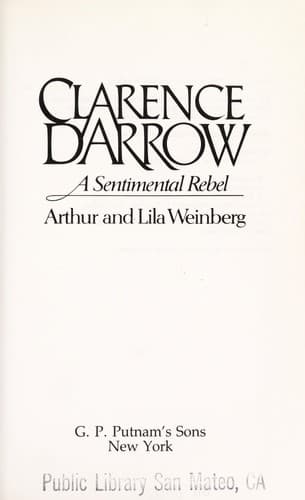 Tapa de Clarence Darrow, a sentimental rebel