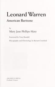 Tapa de Leonard Warren, American baritone