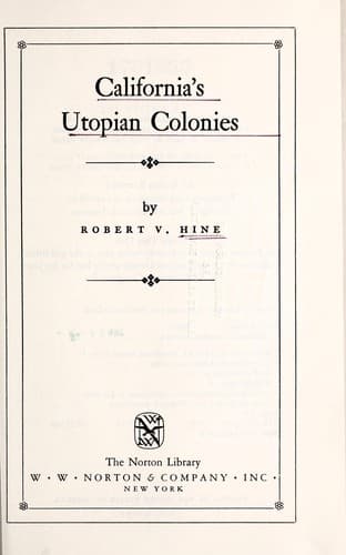 Tapa de California's utopian colonies