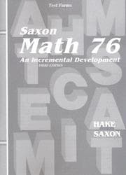 Tapa de Saxon Math 76 An Incremental Development, Test Forms