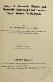 Tapa de History of automatic, electric and electrically controlled fluid pressure signal systems for railroads