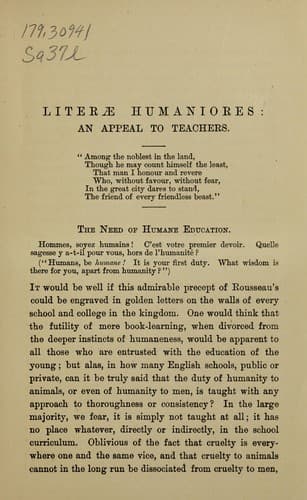 Tapa de Literae humaniores