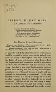 Tapa de Literae humaniores