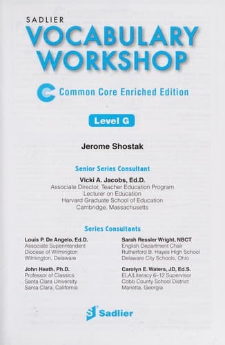 Tapa de Vocabulary workshop