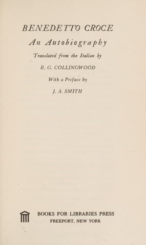 Tapa de Benedetto Croce, an autobiography