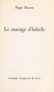 Tapa de Le Mariage d'Isabelle