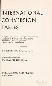 Tapa de International conversion tables