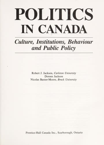 Tapa de Politicsin Canada