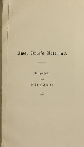 Tapa de Zwei Briefe Bettinas
