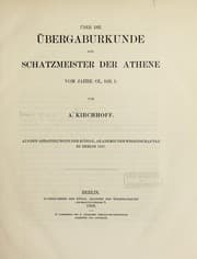 Tapa de U ber die U bergaburkunde der Schatzmeister der Athene vom Jahre OL. 109, 1