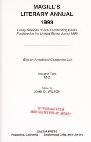 Tapa de Magill's Literary Annual 1999 (Magill's Literary Annual)