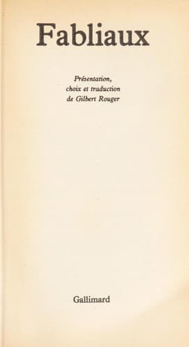 Tapa de Fabliaux