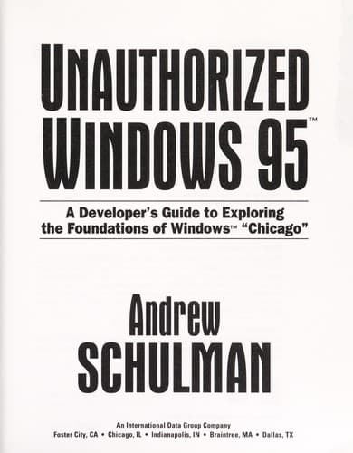 Tapa de Unauthorized Windows 95